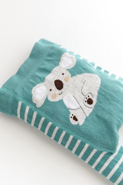 Nou Nou Koala Desenli Unisex Bebek Triko Tayt Pantolon