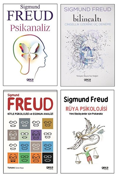 Gece Kitaplığı Yayınları Sigmund Freud 4'lü Set # Psikanaliz # Bilinçaltı # R...