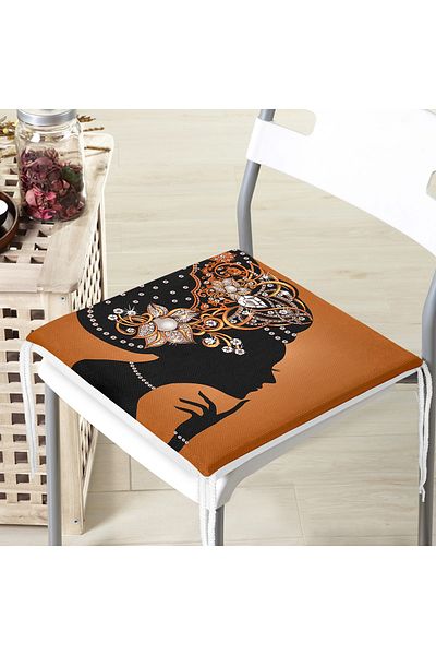 Realhomes Orange Special Design Zippered Elegance Chair Cushion