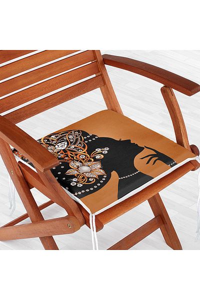 Realhomes Orange Special Design Zippered Elegance Chair Cushion