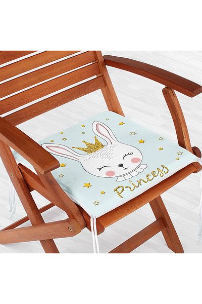 Realhomes Princess Rabbit Patterned Zippered Chair Cushion
