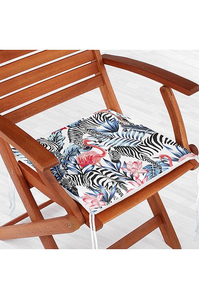 Realhomes Flamingo Themed Digital Printed Zippered Chair Cushion