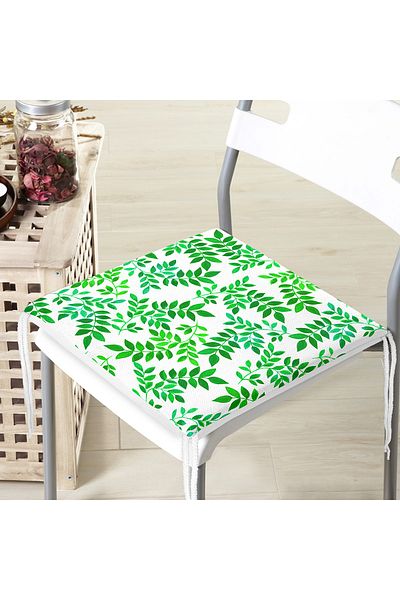 Realhomes Leaf Themed Digital Printed Zippered Chair Cushion