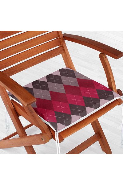 Realhomes Diamond Patterned Digital Printed Modern Zippered Chair Cushion