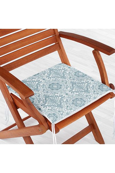 Realhomes Digital Printed Zippered Chair Cushion with Damask Figure