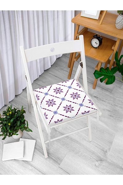 Realhomes Modern Flower Themed Digital Printed Zippered Chair Cushion