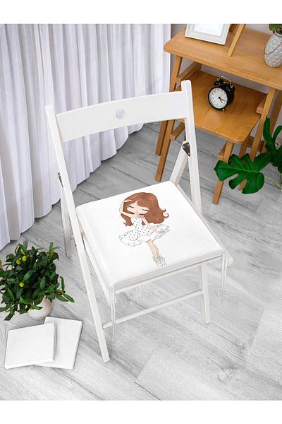 Realhomes Fashion Girl Patterned Zippered Chair Cushion