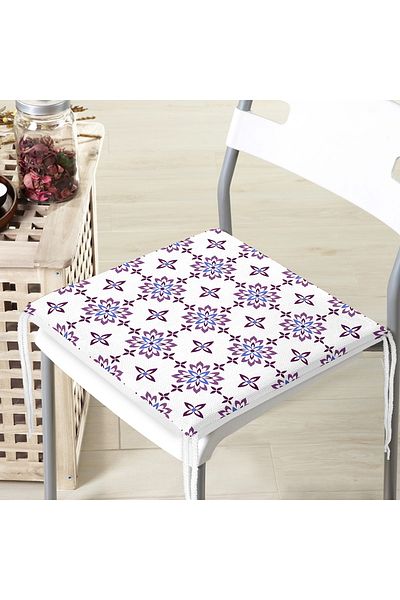 Realhomes Flower Themed Digital Printed Zippered Chair Cushion