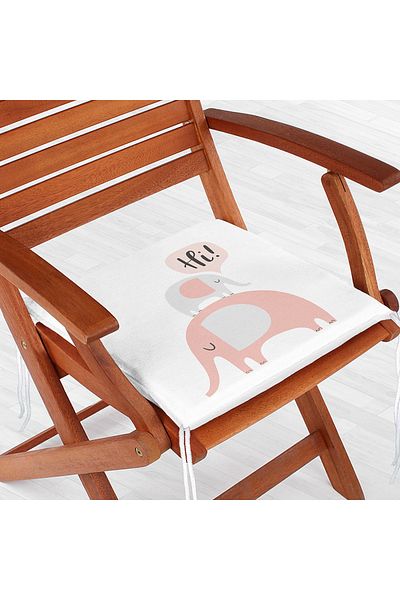 Realhomes Cute Elephants on White Background Specially Designed Modern Zippered Chair Cushion