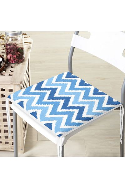 Realhomes Zigzag Pattern Digital Printed Zippered Chair Cushion