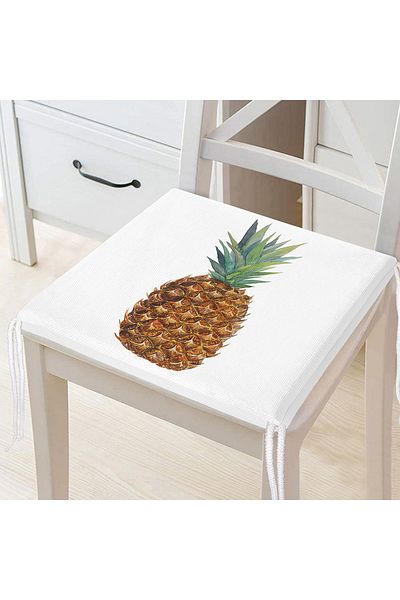 Realhomes Pineapple Patterned Digital Printed Zippered Chair Cushion