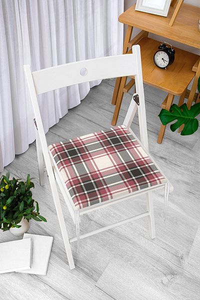 Realhomes Modern Plaid Design Zippered Chair Cushion