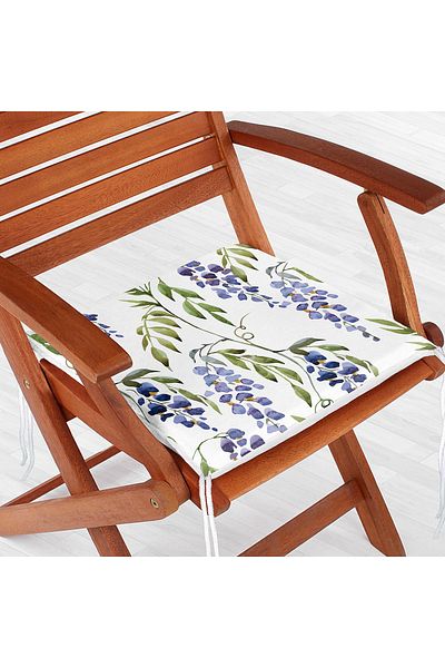 Realhomes Flower Patterned Digital Printed Zippered Chair Cushion