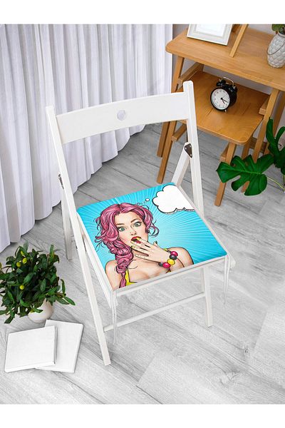 Realhomes Pop Art Pattern Digital Printed Zippered Chair Cushion