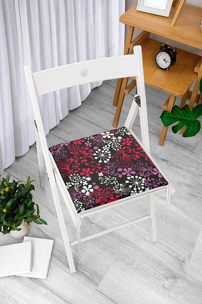 Realhomes Digital Printed Zippered Chair Cushion with Modern Art Design