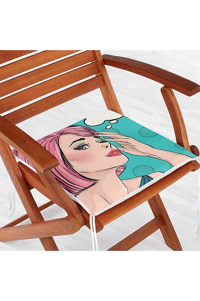 Realhomes Fashion Girl Digital Printed Modern Zippered Chair Cushion