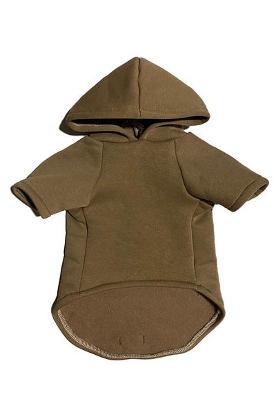 Monopetz Hooded Sweatshirt Dog And Cat Outfit - Plain Dark Brown