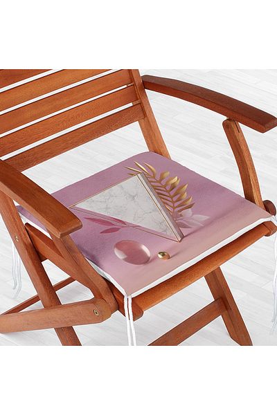 Realhomes Modern Zippered Chair Cushion with Pink Floor and Triangle Marble Motif