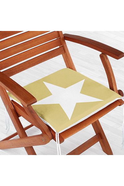 Realhomes Star Patterned Digital Printed Zippered Chair Cushion