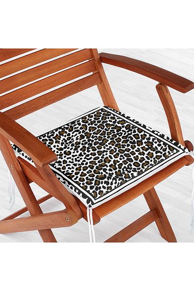 Realhomes Leopard Patterned Special Design Digital Printed Modern Zippered Chair Cushion