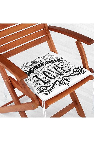 Realhomes Love Digital Printed Digital Zippered Chair Cushion