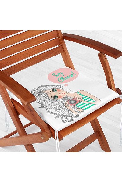 Realhomes Fashion Girl Digital Printed Modern Zippered Chair Cushion