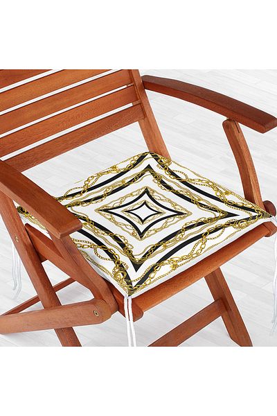 Realhomes Special Design Zippered Chair Cushion with Geometric Floor
