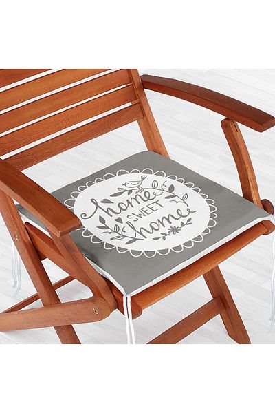 Realhomes Home Sweet Home Digital Printed Zippered Chair Cushion