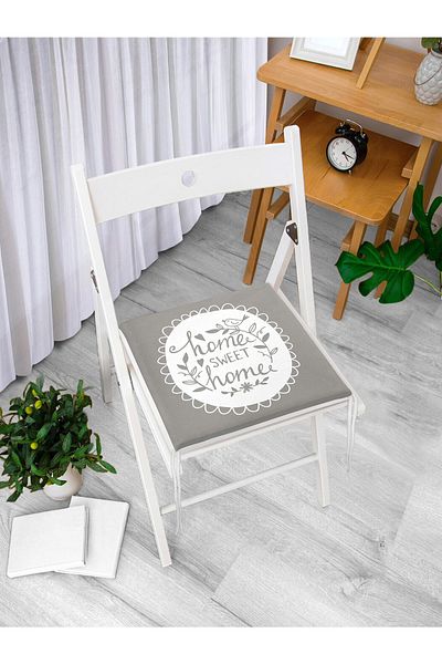 Realhomes Home Sweet Home Digital Printed Zippered Chair Cushion