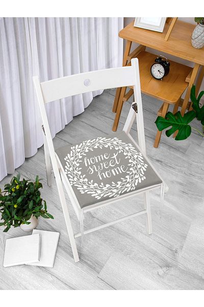 Realhomes Home Sweet Home Digital Printed Zippered Chair Cushion