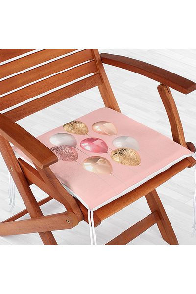 Realhomes Pink Background Balloons Patterned Zippered Chair Cushion