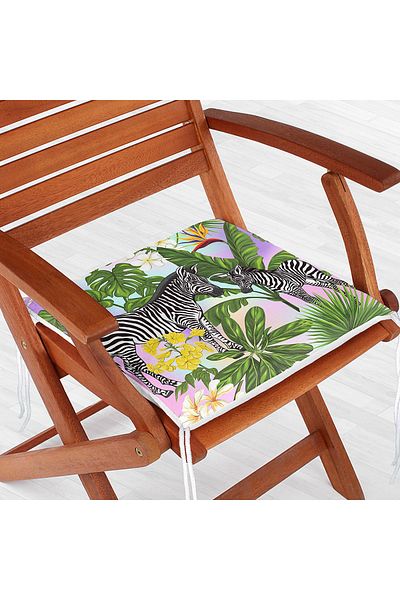 Realhomes Exotic Zebra Patterned Modern Zippered Chair Cushion