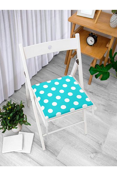 Realhomes Polka Dot Digital Printed Zippered Chair Cushion