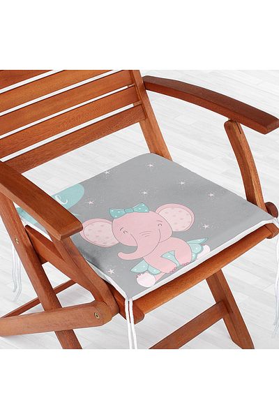 Realhomes Gray Floor I'am A Girl Written Special Designed Digital Printed Children's Room Zippered Chair Cushion