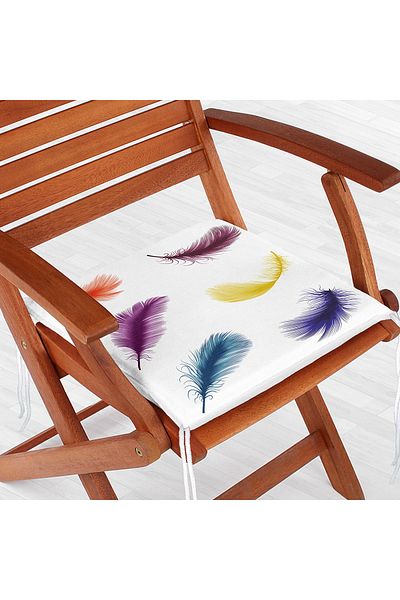 Realhomes Digital Printed Zippered Chair Cushion with Feather Picture