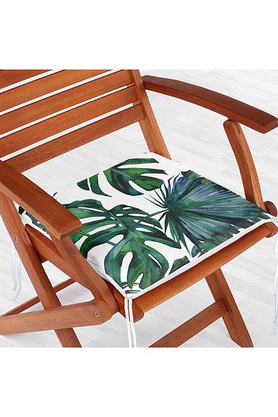 Realhomes Leaf Pattern Digital Printed Zippered Chair Cushion