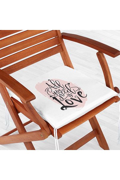 Realhomes Special Design Text Patterned Digital Printed Modern Zippered Chair Cushion
