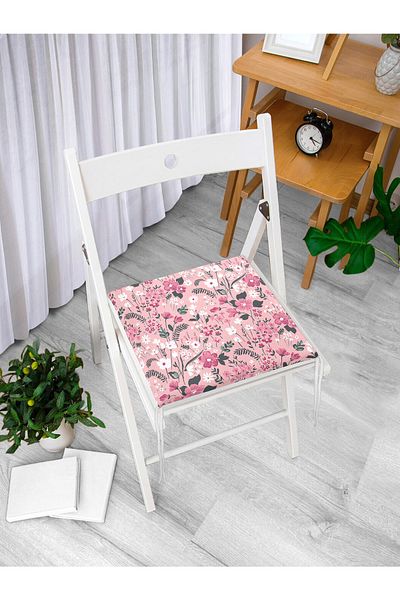 Realhomes Flower Themed Digital Printed Zippered Chair Cushion