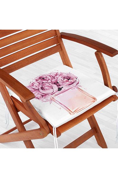 Realhomes Coco Perfume Design Digital Printed Modern Zippered Chair Cushion