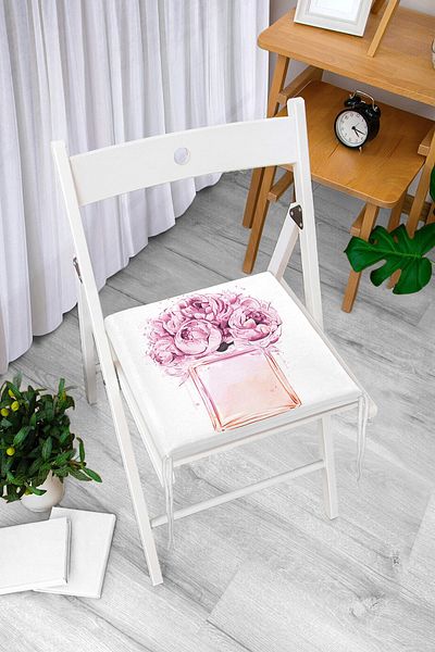 Realhomes Coco Perfume Design Digital Printed Modern Zippered Chair Cushion