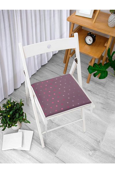 Realhomes Modern Star Patterned Digital Printed Modern Zippered Chair Cushion