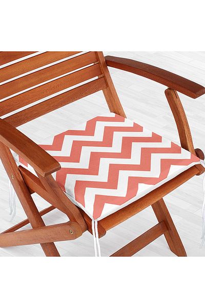 Realhomes Modern Zigzag Patterned Digital Printed Zippered Chair Cushion