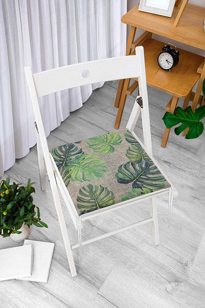 Realhomes Palm Leaves Special Design Zippered Chair Cushion with Sack Floor