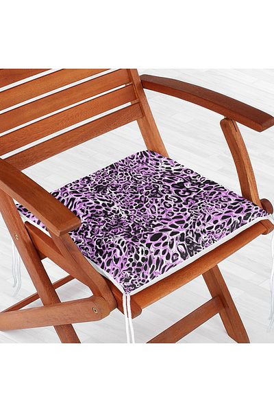Realhomes Purple Leopard Pattern Special Design Digital Printed Modern Zippered Chair Cushion