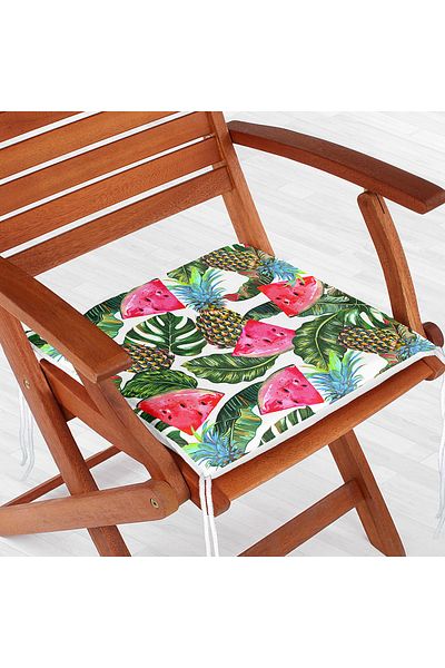 Realhomes Summer Fruits Watercolor Series Μοντέρνο μαξιλάρι καρέκλας με φερμουάρ