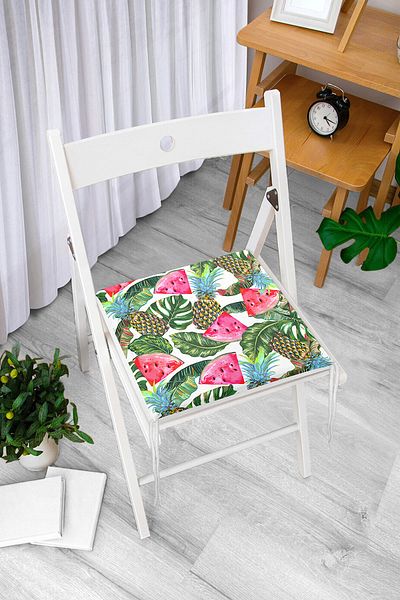 Realhomes Summer Fruits Watercolor Series Μοντέρνο μαξιλάρι καρέκλας με φερμουάρ