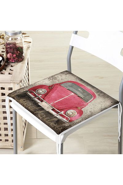 Realhomes Vosvos Illustrated Digital Printed Zippered Chair Cushion