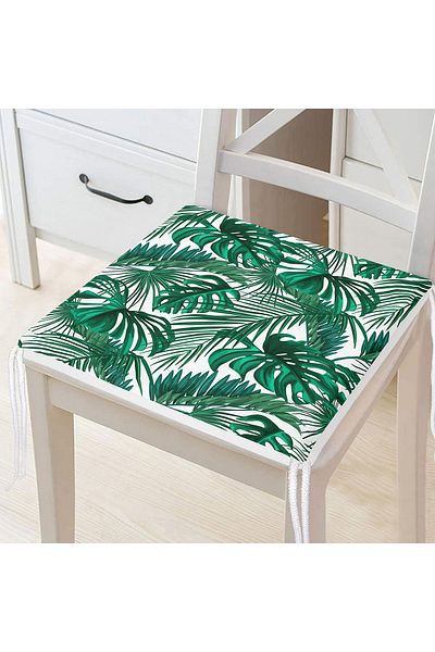 Realhomes Mint Green Cross Stitch Motif Zippered Chair Cushion