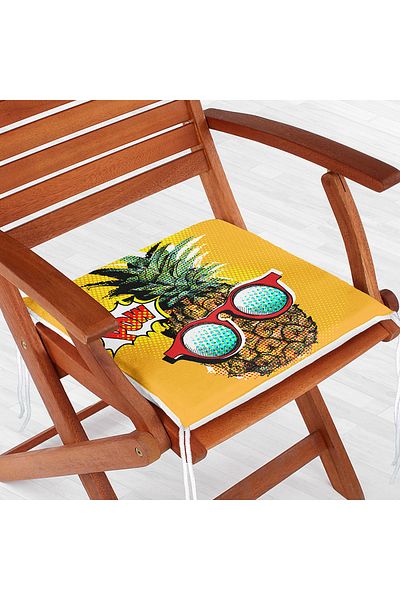 Realhomes Pop Art Themed Pineapple Special Design Zippered Chair Cushion