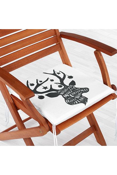 Realhomes Christmas Themed Digital Printed Zippered Chair Cushion